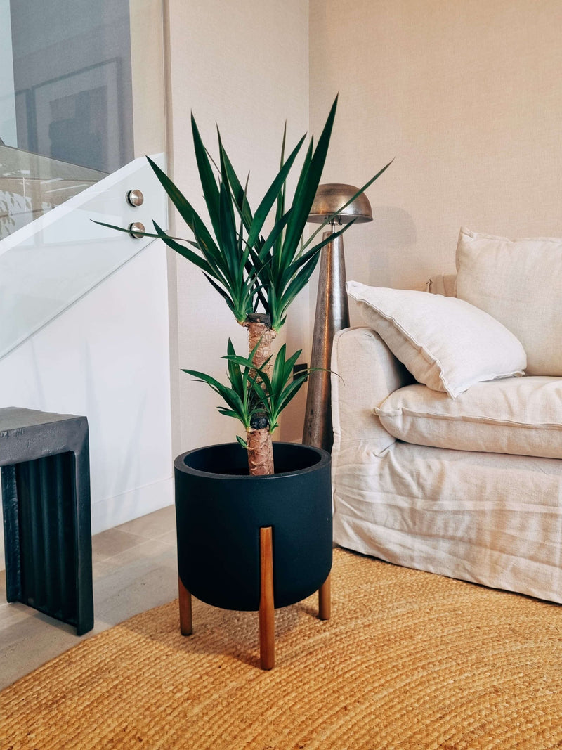 Macetero con pedestal Elevé Negro (33x36cm)