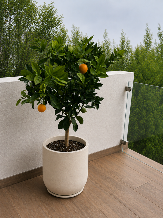 Naranjo XXL + Macetero Bruma 43x47 cm  - Elige tu color